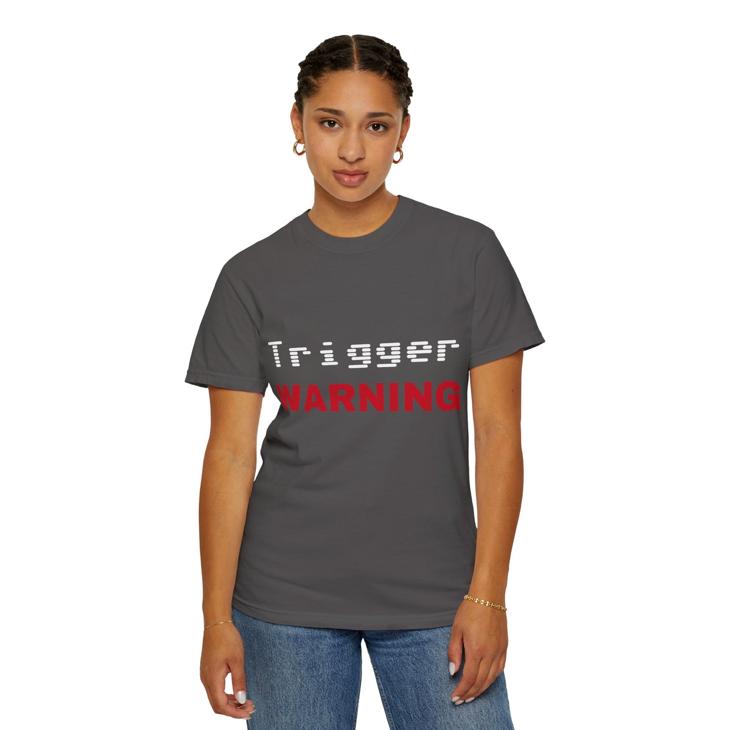 Trigger (Red) Warning Unisex T-shirt (Dark Colors)