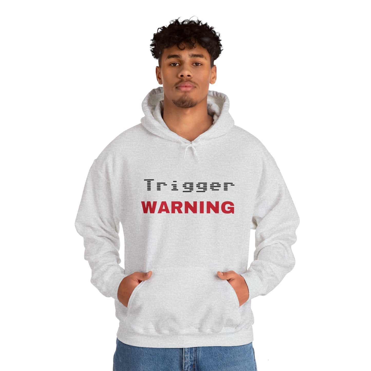 Trigger (Red) Warning Hooded Sweatshirt (Light Colors)